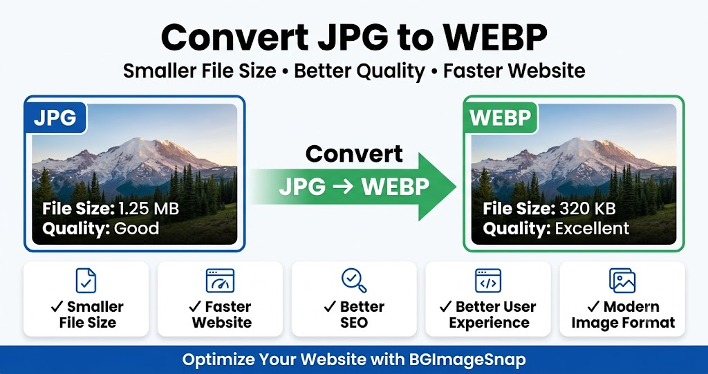 Convert JPG to WEBP for faster website performance
