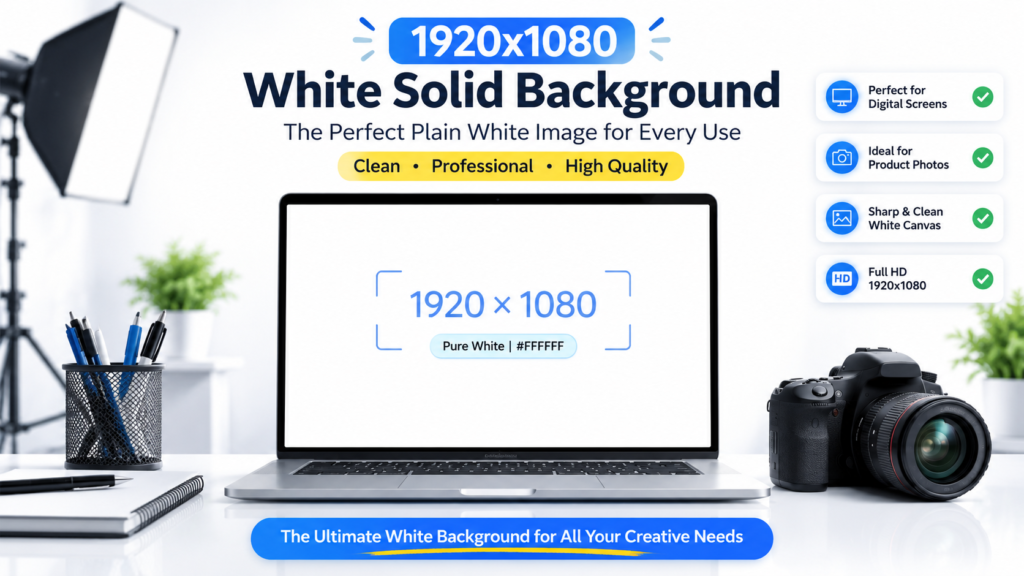 1920x1080 solid white background image displayed on a laptop screen