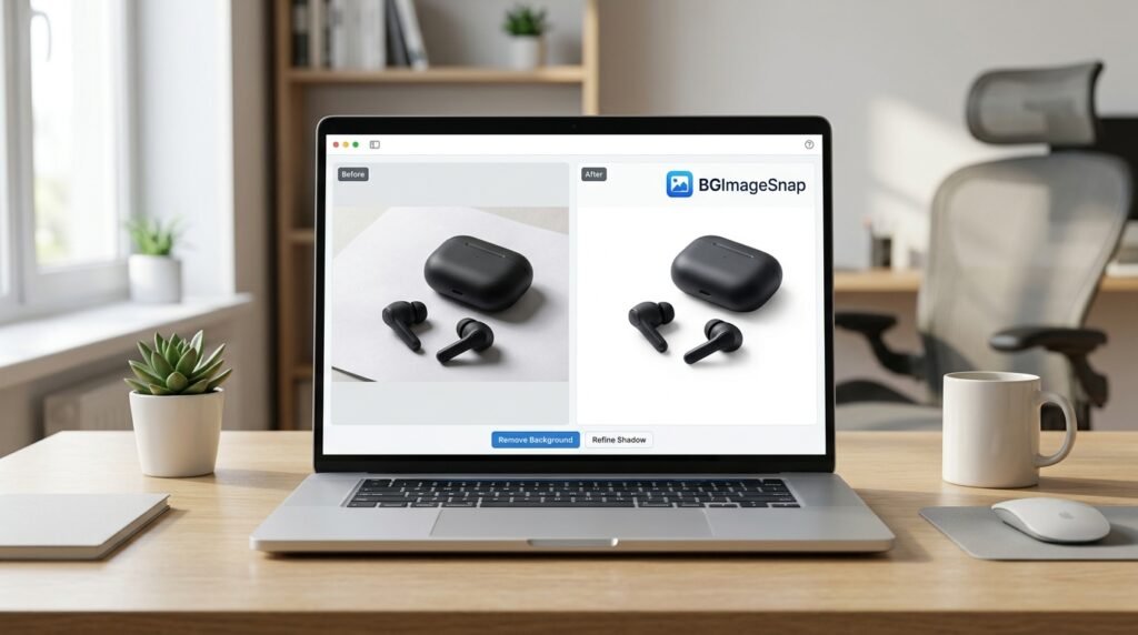Remove shadow from photo using BGImageSnap for a clean product image