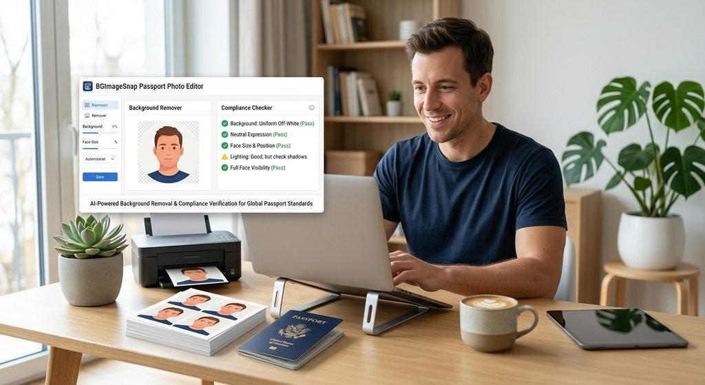can you smile in a passport photo 

