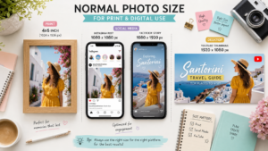 Examples of normal photo size formats used in digital and print photography