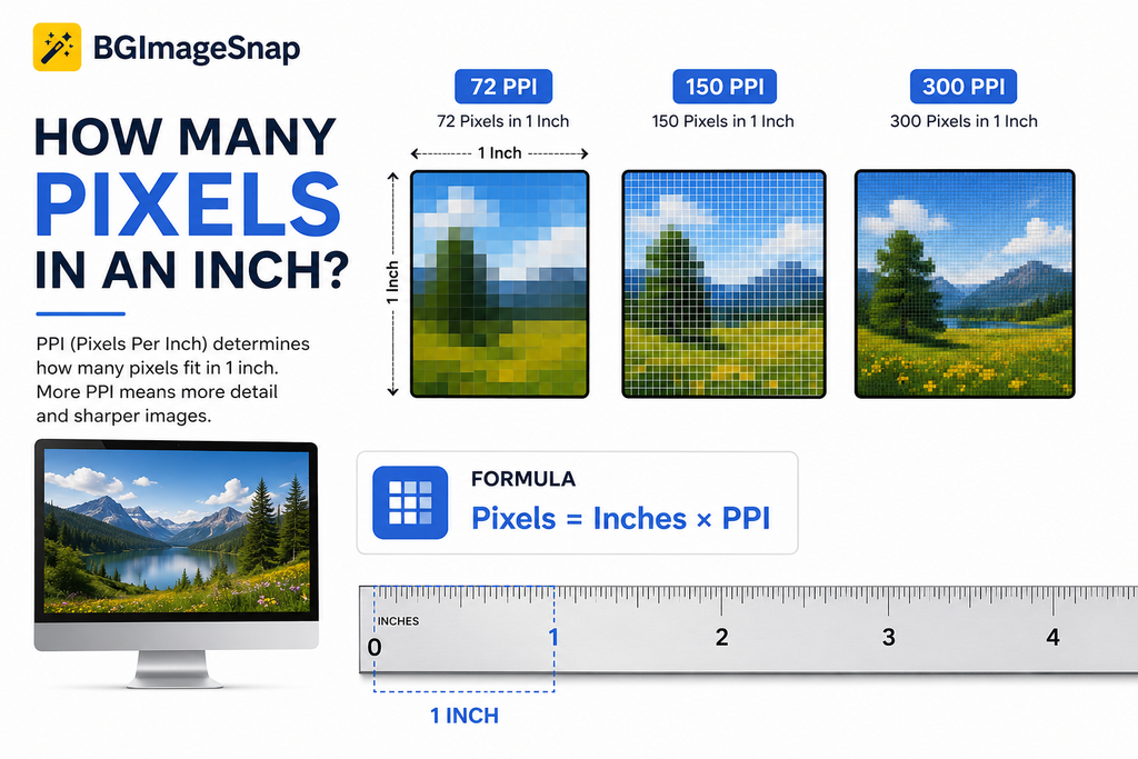 how many pixels in an inch at 72 150 and 300 PPI
