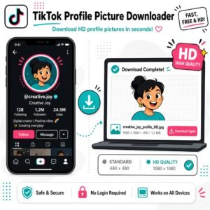 TikTok PFP downloader tool showing how to download profile pictures in high quality