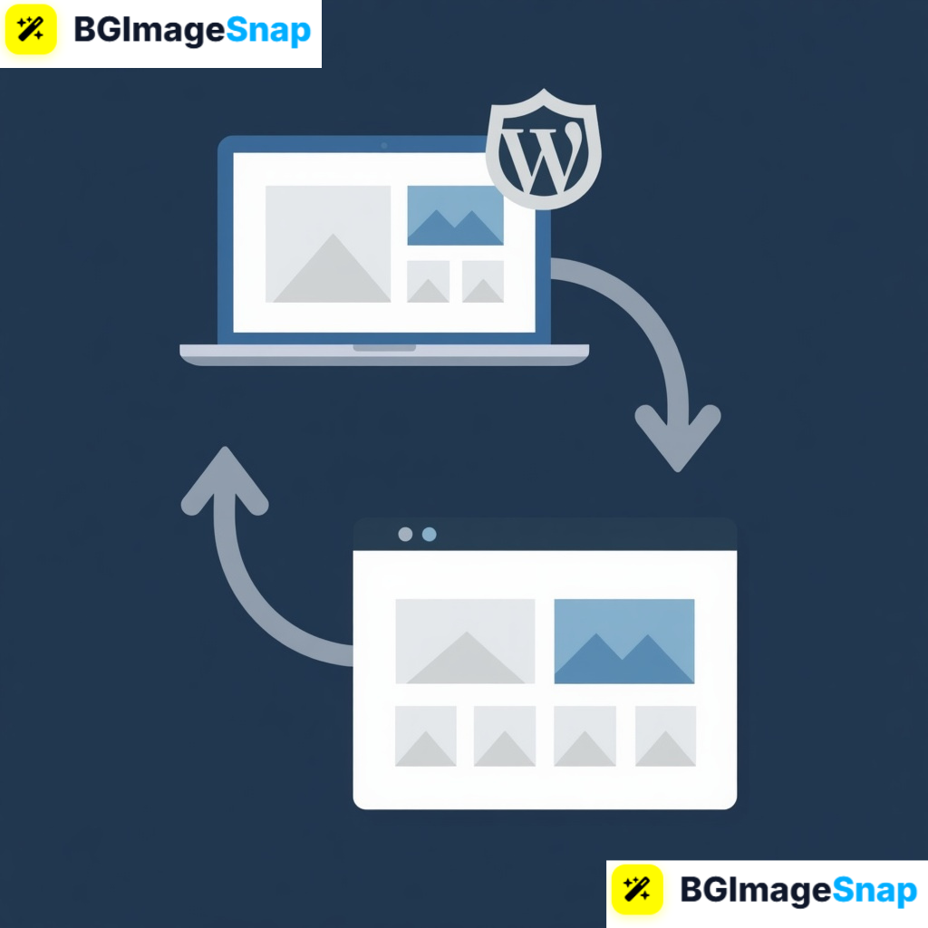 WP Connect workflow comparison showing manual upload versus one-click WordPress media transfer