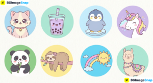 Collection of cute PFPs featuring kawaii animals and pastel designs