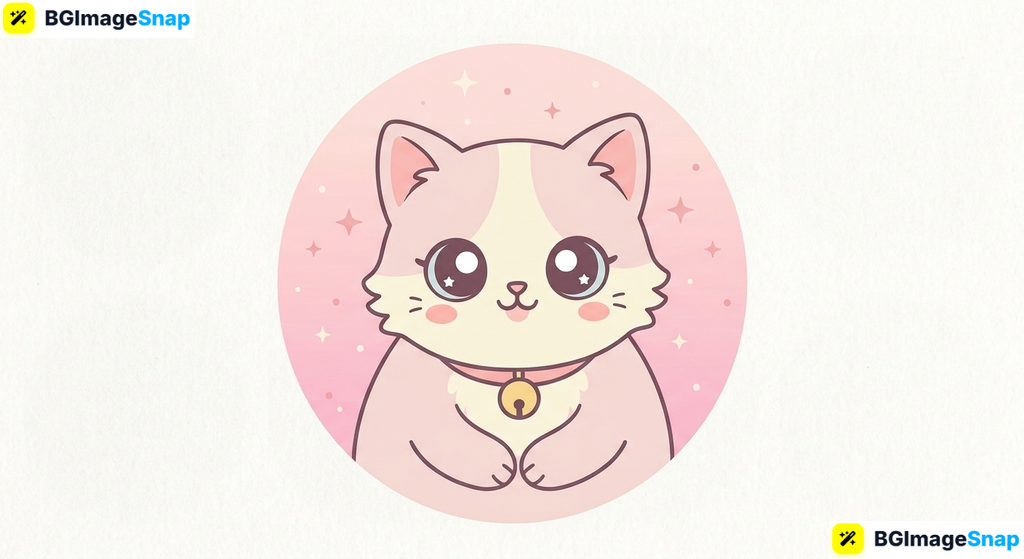 Kawaii cat cute PFP on a pastel pink background