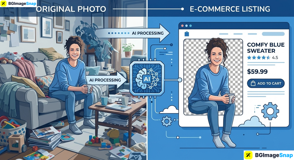 Background remover transforming product photos for online stores