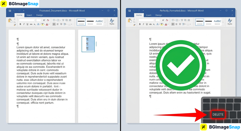  Before and after learning how to delete blank page in Word