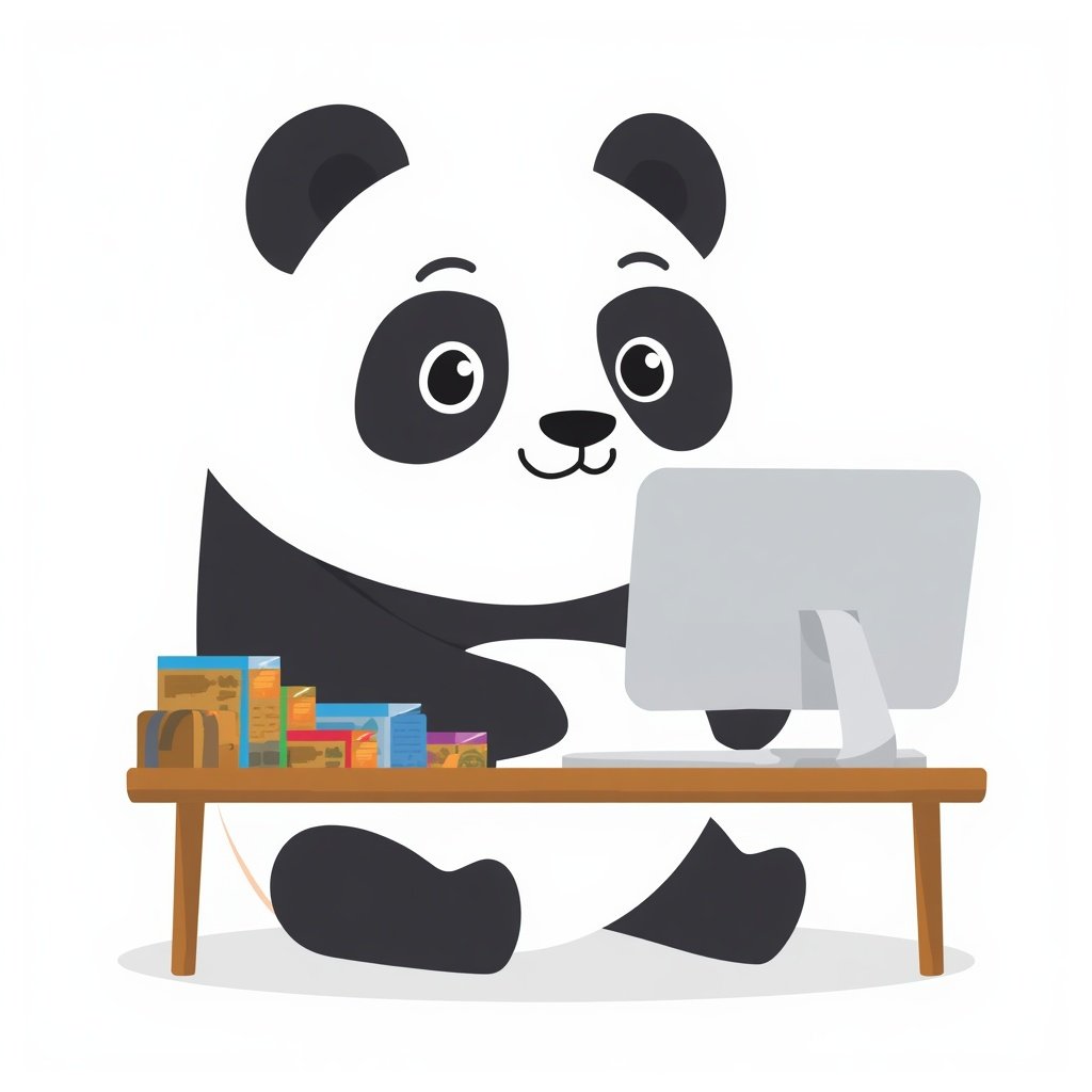 TinyPNG Image Compressor: How to Compress Images Without Losing Quality — panda mascot compressing digital images on a computer