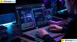 Ai Website builder interface on a laptop screen generating a layout